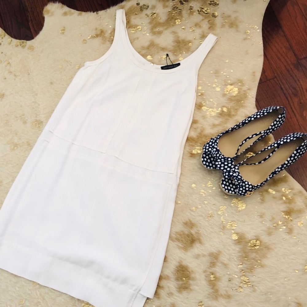 White dress fall dress winter dress with leggings